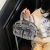 Y2K Spicy Girl Shoulder Bag Handbag Washed Jean Bag Portable Retro Denim Bag Shopping