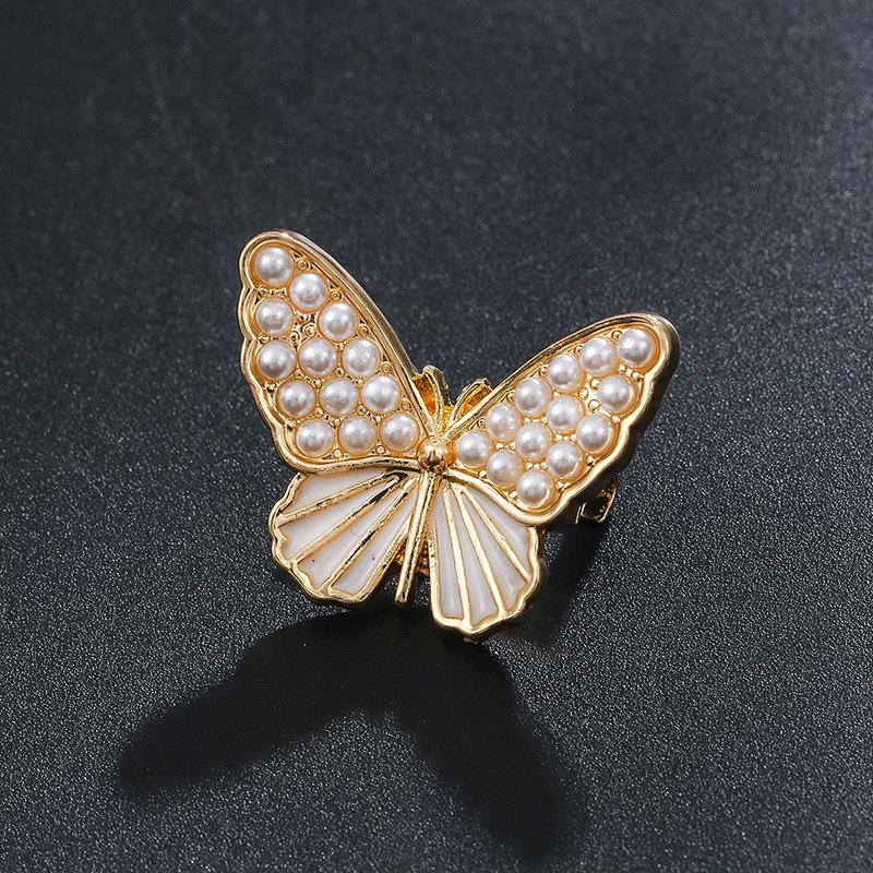 

Насекомое Бабочка Форма Брошь Набор с Жемчужно-Белым Золотом Одежда Костюм Защитная от Света Фиксированная Булавка Универсальные Аксессуары Тренд