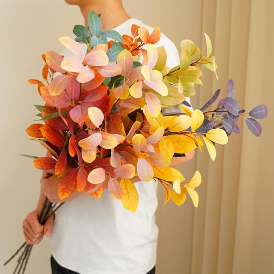 Decorative Artificial Plant No Watering Fade-less Flower Arrangement Simulation Eucalyptus Photography Props