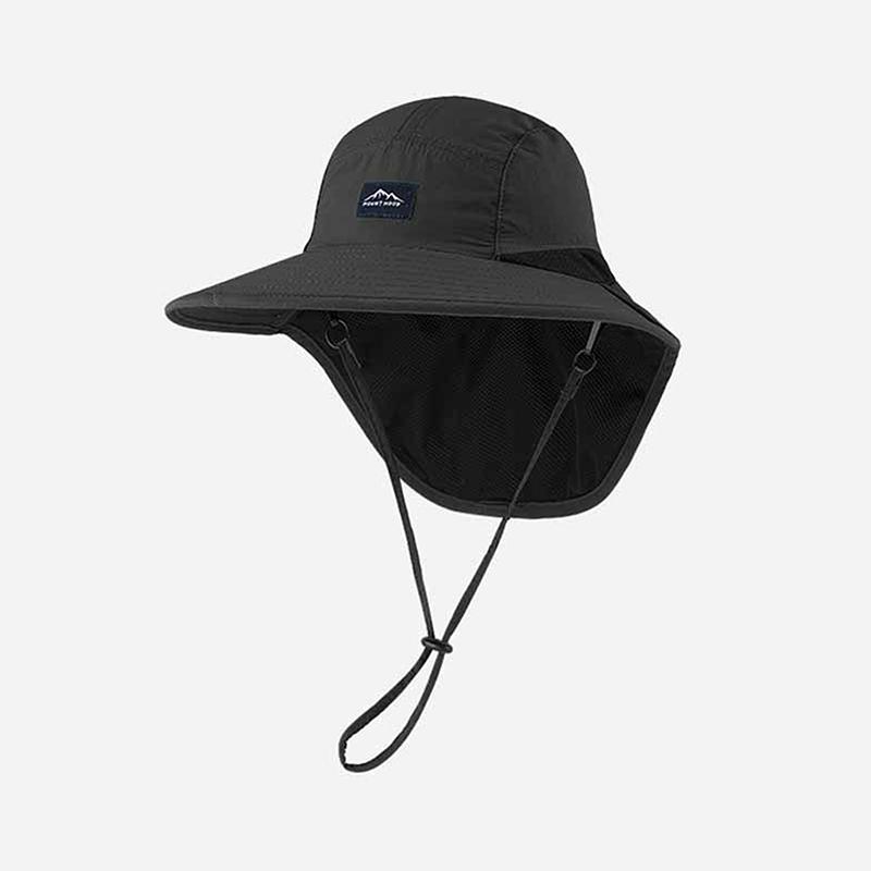 Children'S Summer Wide Brim Waterproof And Quick-Drying Panama Caps Outdoor Visor Uv Neck Protection Bucket Hats