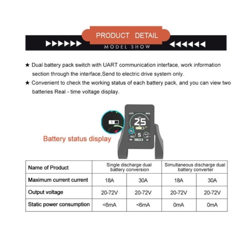 Double Battery Parallel Module 20V 72V 20A For Electric Bikes And DIY Projects With Charging Port