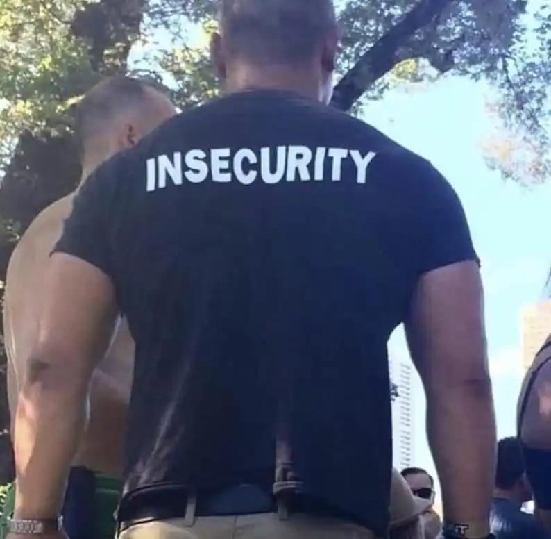 Insecurity Graphic Tee Short Sleeve Cotton Funny Security Unisex Unisex Shirt for Bodyguard Bouncer Security Guard DoorUnisex