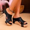 Summer Women's Wedge Slippers Rivet 8CM Heel Heel Waterproof Platform Slippers Women All-match Roman Fashion Zapatillas De Mujer