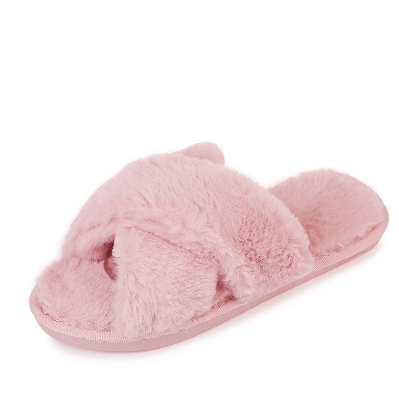 Warm Slippers Womens Cozy Fuzzy Slippers Flip Flops