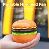 Air Cooler Novelty Hamburger Mini Fan with Makeup Mirror Foldable Design 3-Speed Wind Adjustment USB Rechargeable Cooling Fan