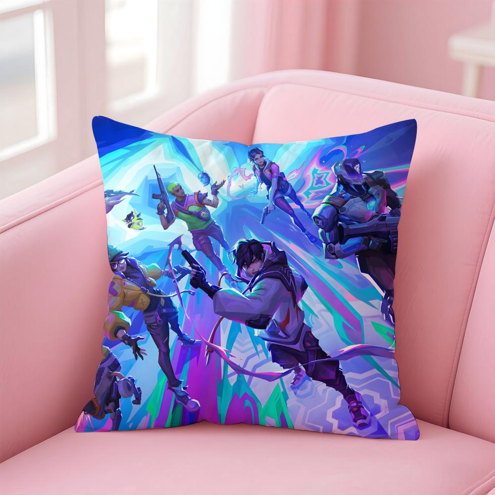 game tactical VVALORANT Cushion Cover Pillow Case Soft Friendly Fabric  Concealed Zipper