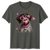 Dog Hearts Sunglasses Bubblegum Dogs Animals Unisexs TShirt Unisexs Tee Graphic Top