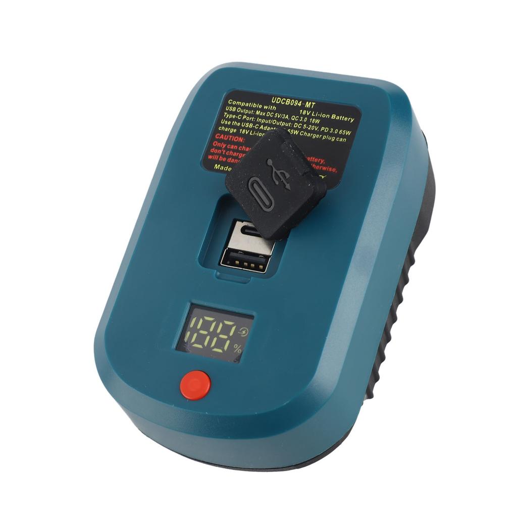 Battery Adapter Digital Display 18V Li Battery To USB Type C Output for BL1830 BL1850 BL1840
