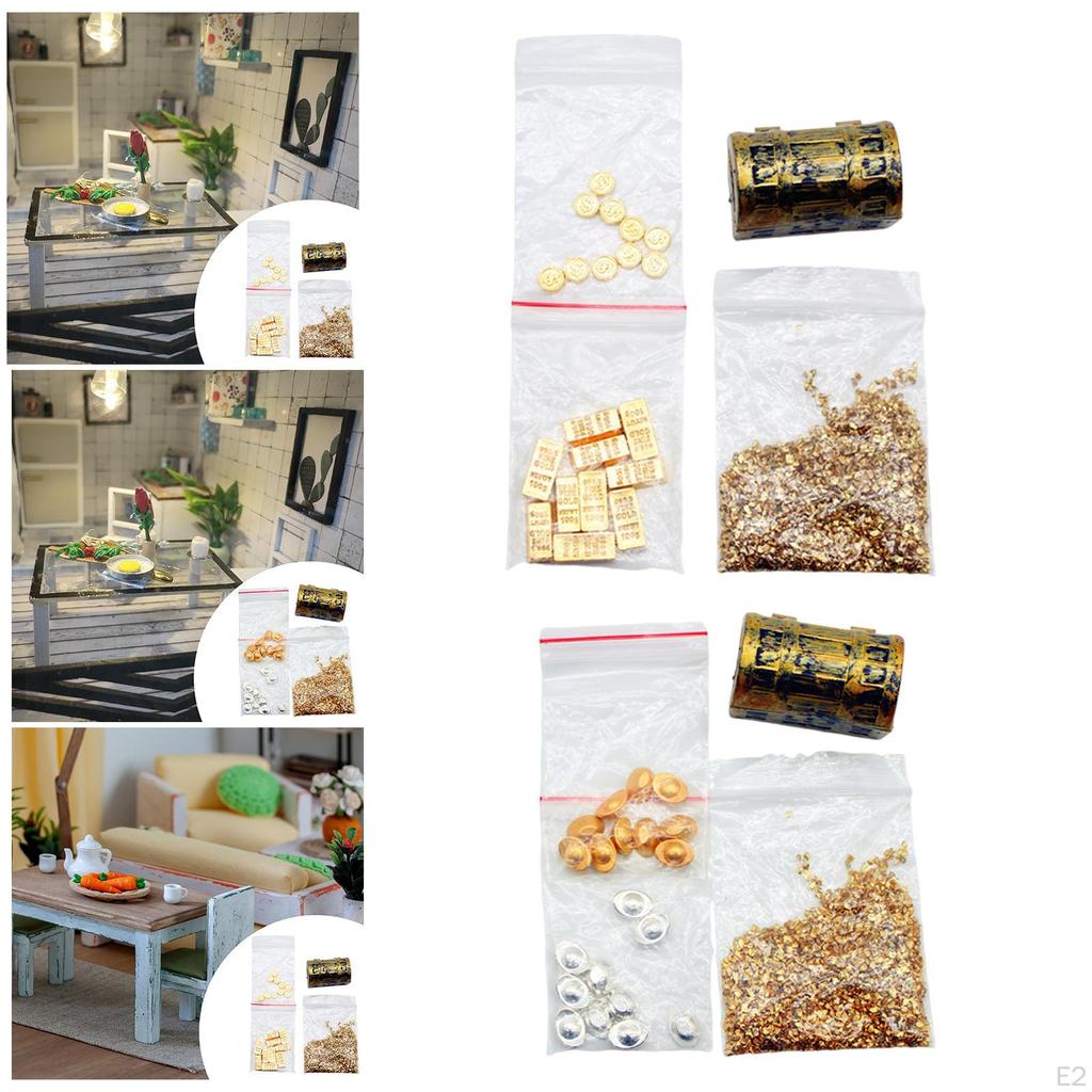 Dollhouse Treasure Chest Miniature Smooth Furniture Accessories for Birthday