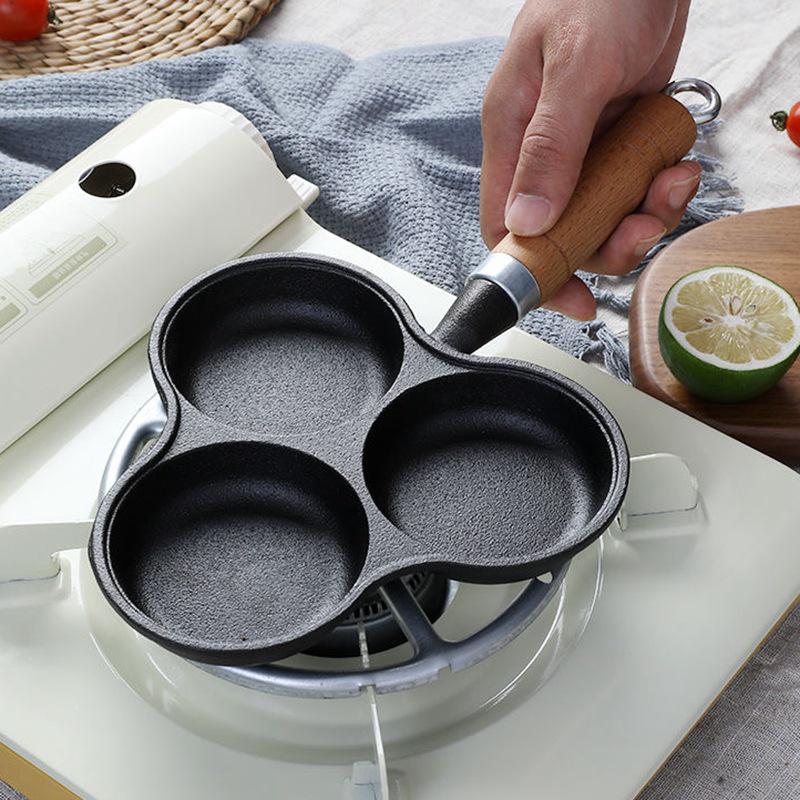 Deepened Cast Iron Non-Stick Egg Burger & Dumpling Pan