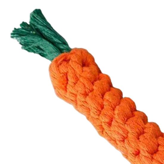 Carrot Dog Rope Toy Interactive Cotton Rope Dog Chew Toy for Aggressive Chewers Puppy Teeth Cleaning Toy for Small Medium Dogs
