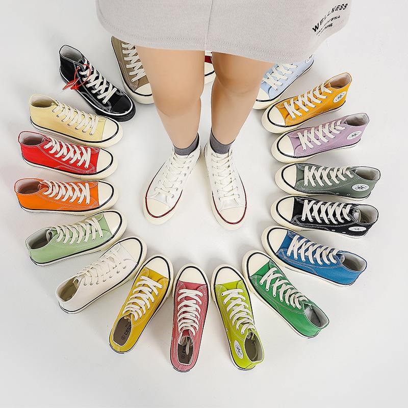 1970s Retro Canvas High-Top Shoes - Unisex, Versatile, Classic for Women and Men Spring 2025