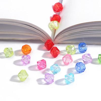 Faceted Acrylic Transparent Pointed Loose Spacer Beads 4-10mm for DIY