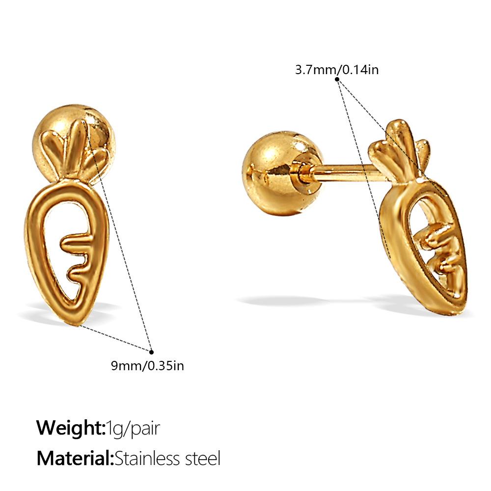 Stylish cute exquisite wind irregular shape stud earrings stainless steel gold plated variety earrings women