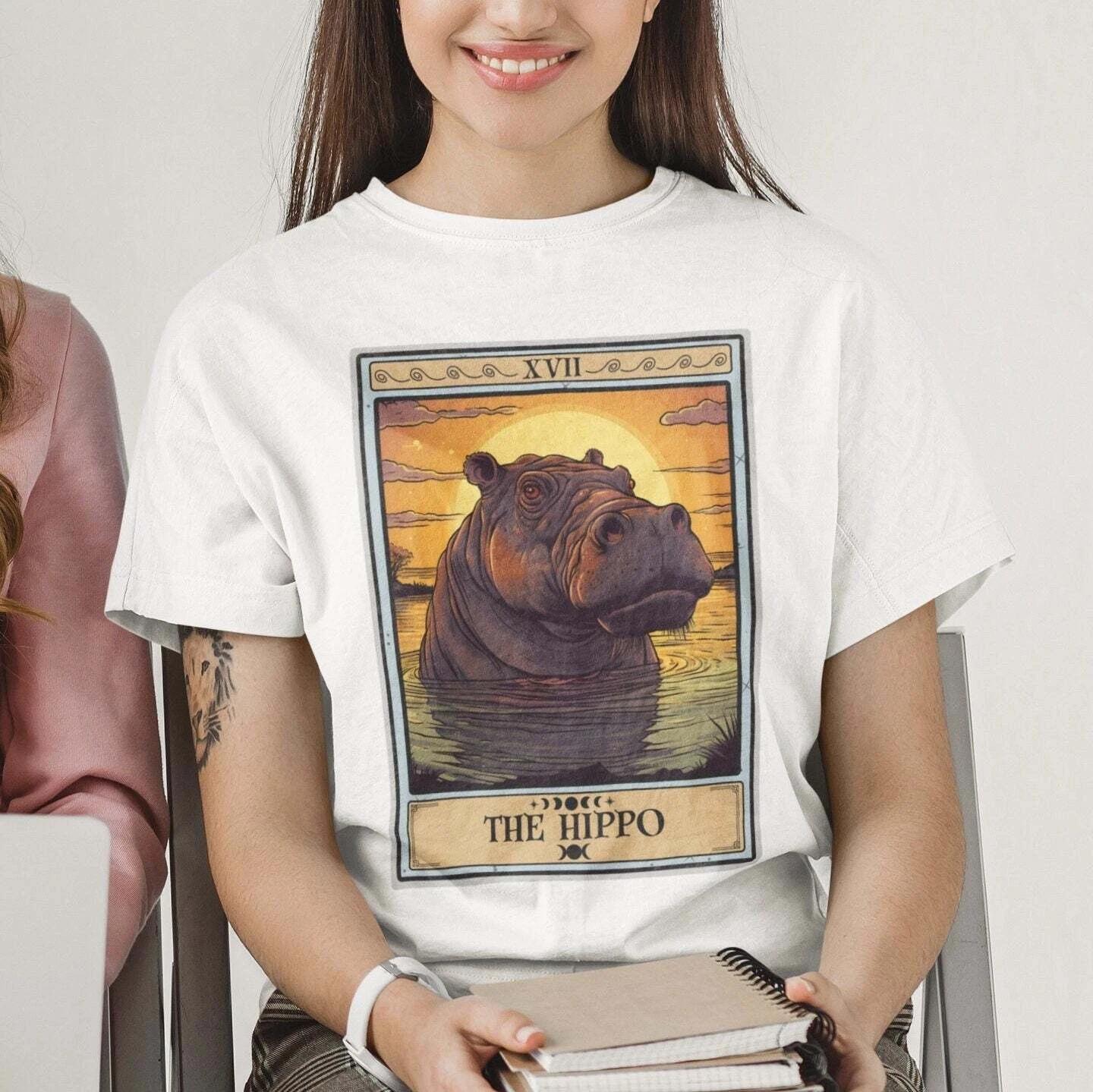 The Hippo Tarot Card Shirt, Hippopotamus Animal 3XL