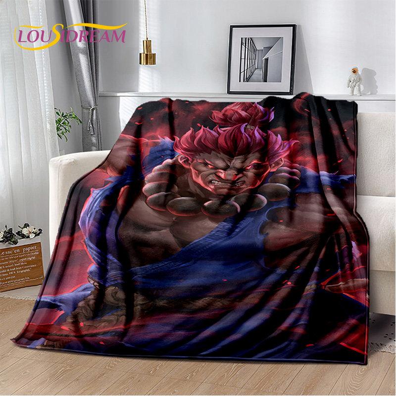 Street Fighter Retro Game Gamer Soft Plush Blanket,Flannel Blanket Throw Blanket for Living Room Bedroom Bed Sofa Picnic Cover