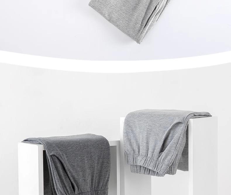 Men's Modal Cotton Pajama Pants - Versatile Elastic Fit for Spring & Autumn, Lightweight Casual Wear, Morning Exercise, Comfortable and Loose.