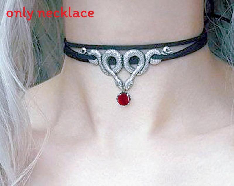 Snake Pendant Necklace Alloy Gothic Style Jewelry For Women And Men