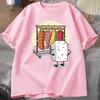 Summer Men's  Women Fun Sushi Hanger Printed High Quality Round Neck T-shirt Loose  Neutral Soft Breathable Short Sleeve Unisex