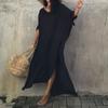 Bikini Cover Up Solid Color Split Summer Loose-fitting Sun Protection Beach