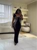 Elegant Rhinestone One-Shoulder Bandage Evening Gown