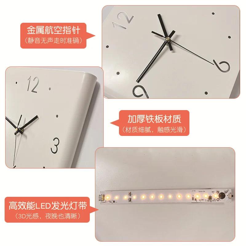 Creative Arc Angle Wall Clock Sitting Living Room Two-sided Corner Silent Wall Hanging Decorative Clock Home Decoration