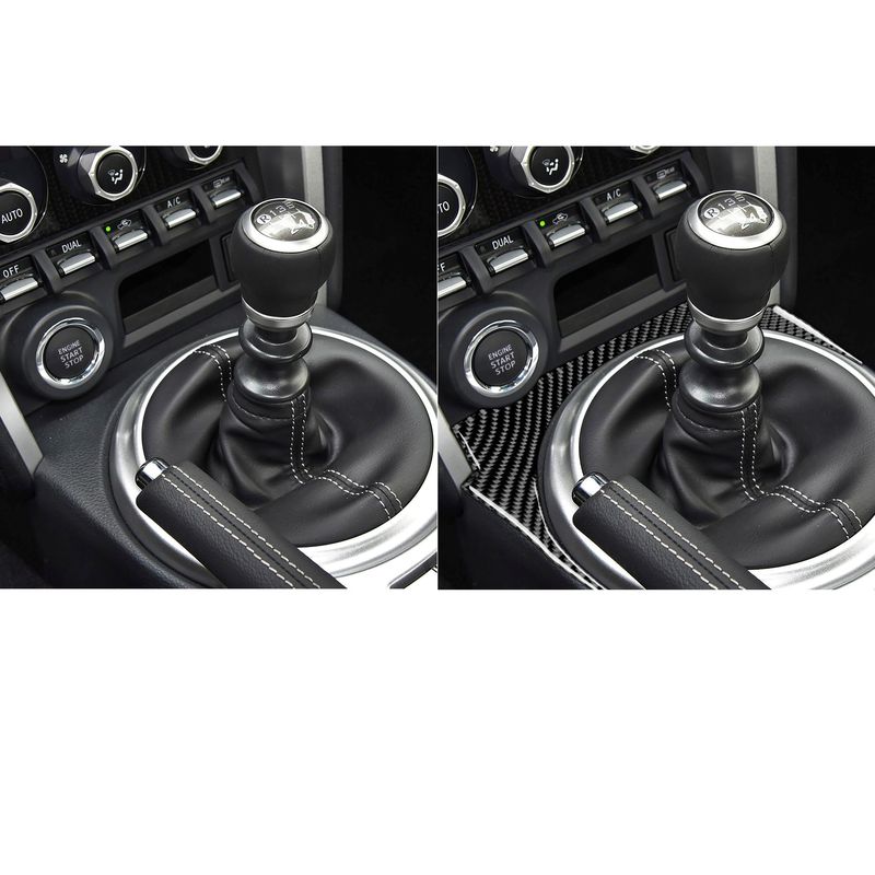 Real Carbon Fiber Car Accessories Gear Shift Panel Decorative Cover Soft Sticker For Subaru BRZ Toyota 86 GT86 2017 2018
