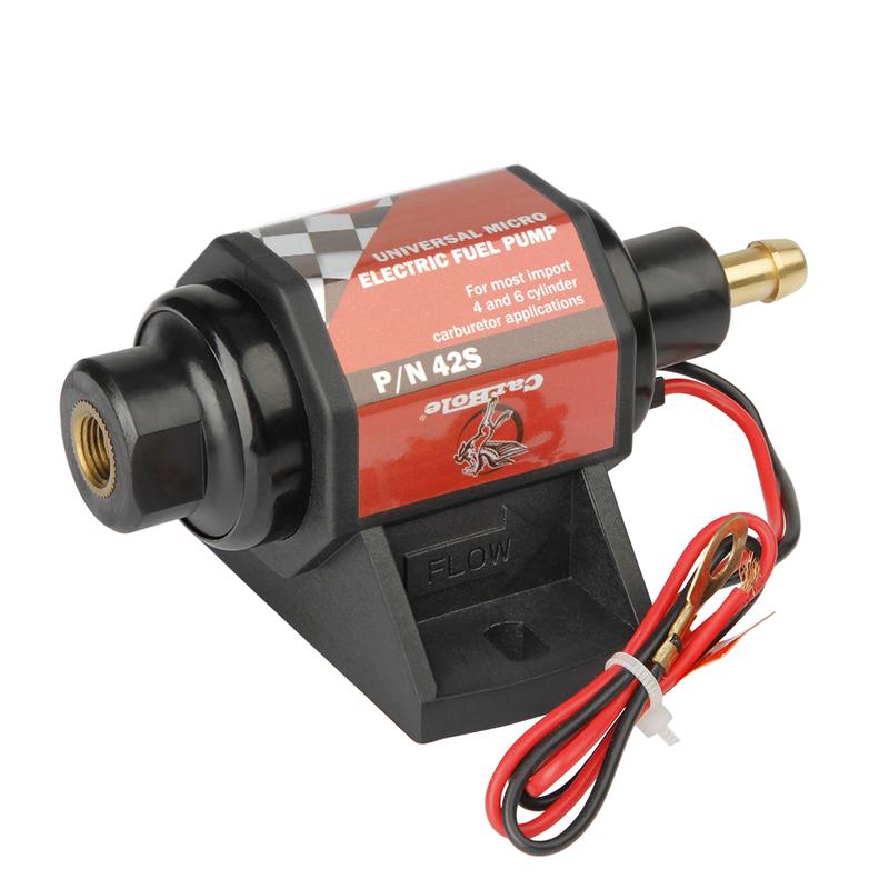 Universal 12V Micro Electric Fuel Pump 2–3.5 PSI Low Pressure 42 GPH Fit For Most 4/6 Cylinder Vehicles