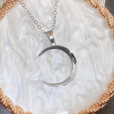 Damen-Mondsichel-Anhänger Halskette, Tägliches Tragen Schlüsselbein Kette, Minimalistischer Schmuck, Geschenkidee