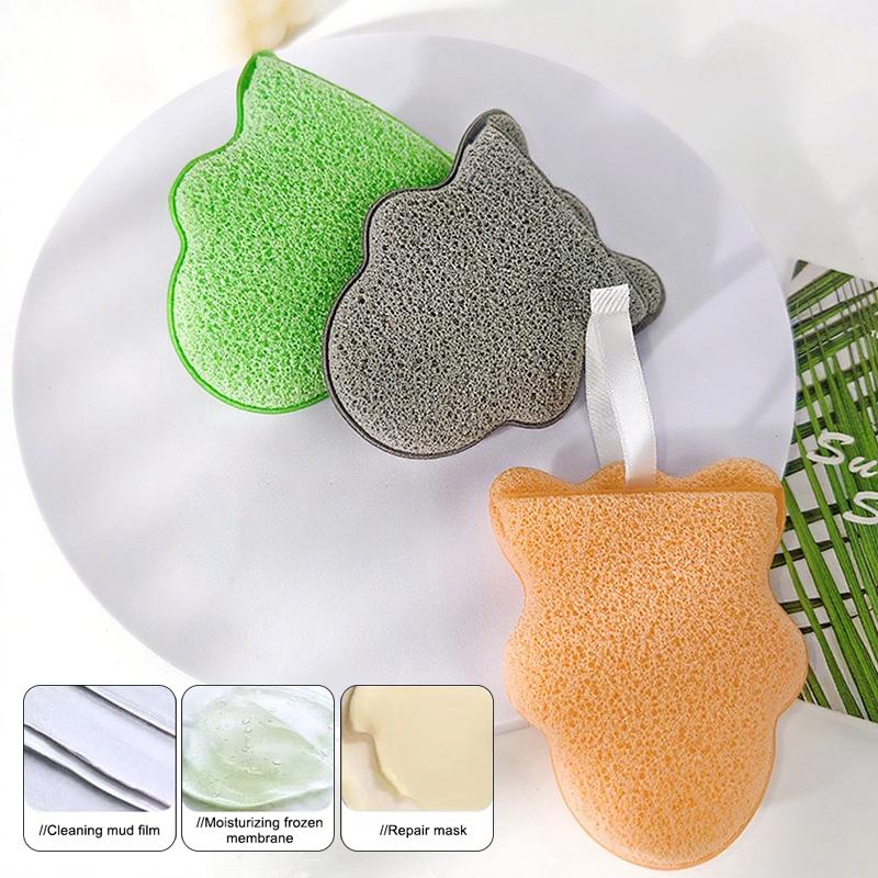 Snowman Glove Style Facial Exfoliating Sponge Puff For Deep Cleansing Suitable For Makeup Removal And Wash Reusable Clean Tool