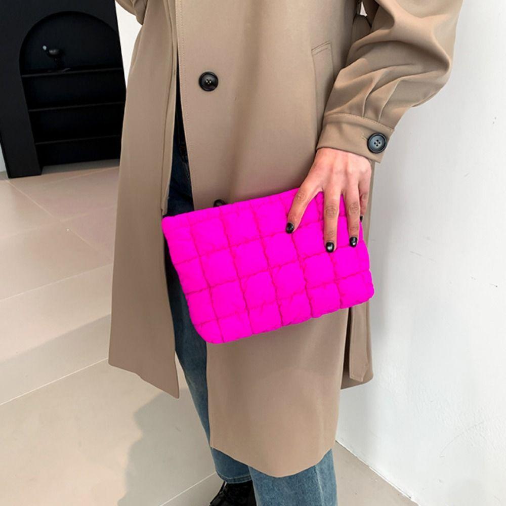 Aufbewahrungstasche Baumwoll-Clutch-Tasche Puffige Kosmetiktasche Einfache Gesteppte Gepolsterte Make-up-Tasche Outdoor