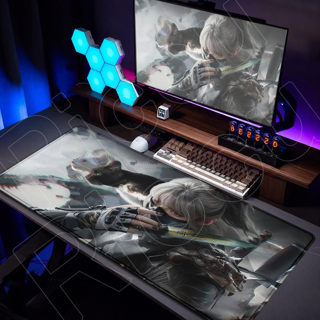 Large Laptop Table Keyboard Mat New Game D-Delta Force Mouse Pad XXL Computer Rubber Accessories Locking Edge Office Cabinet Rug