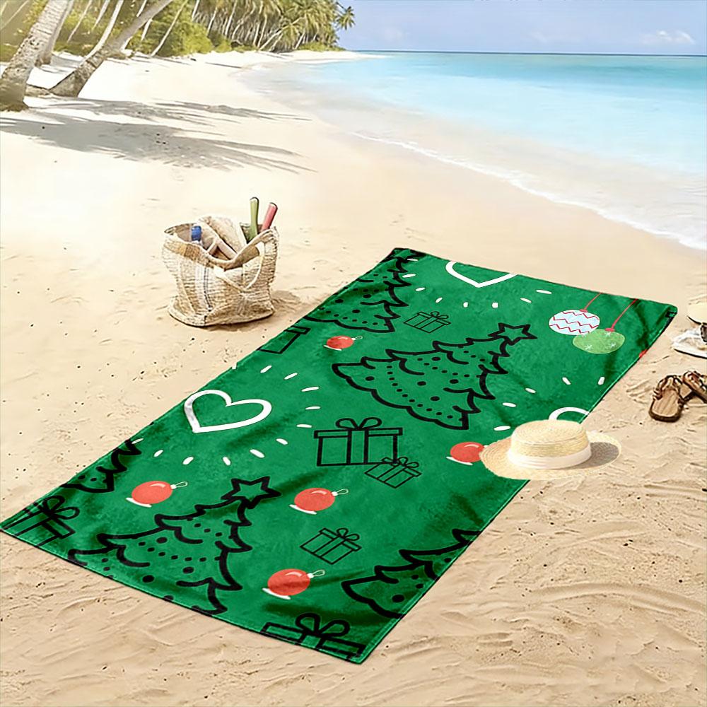 Festive forest charm Print beach towel, quick drying, suitable for travel, outdoor sports, jogging, the beach and swimming, gift