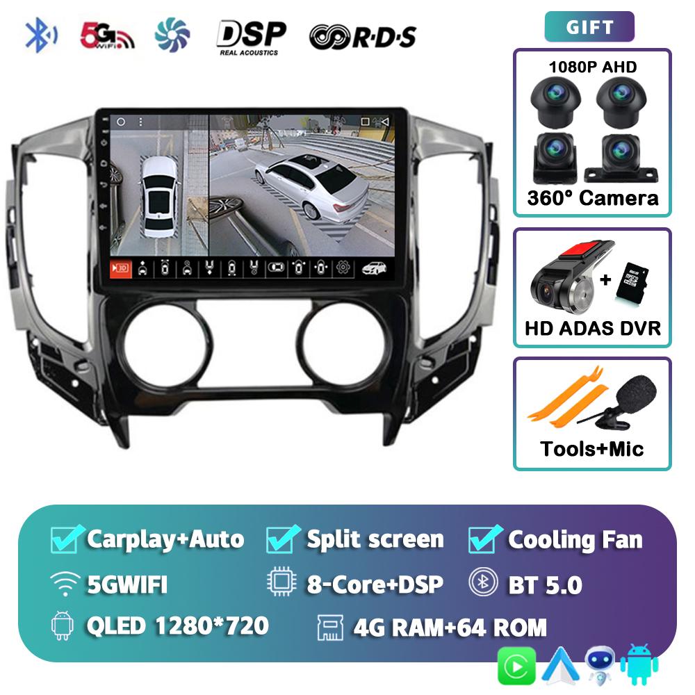 Android 14 Carplay Car Radio For Mitsubishi Pajero Sport 3 L200 5 Triton 3 2015 2016 2017 2018 2019 Multimedia Player GPS Stereo