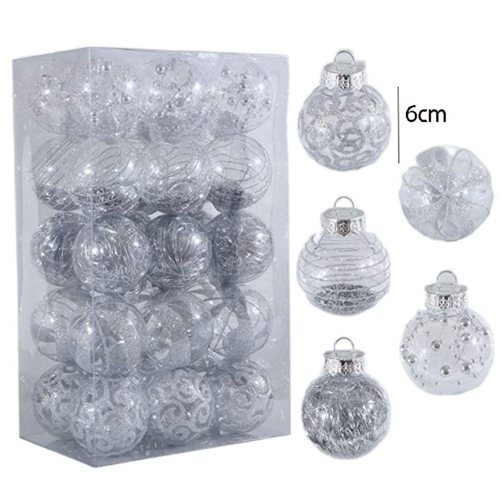 30pcs Plastic Christmas Tree Pendant Creative Hanging Ornament Christmas Ball Set  New Year