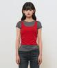 GENERALIDEA Two-Way Color Layered T-Shirt [Red] / Gf2Lts532