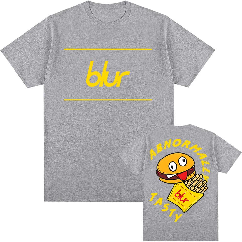 Blur Dan Abnormal Tričko Bavlna Krátký Rukáv Pánské Dámské Trička Unisex Streetwear Vtipné Kreslené Hamburgery a Hranolky Tričko