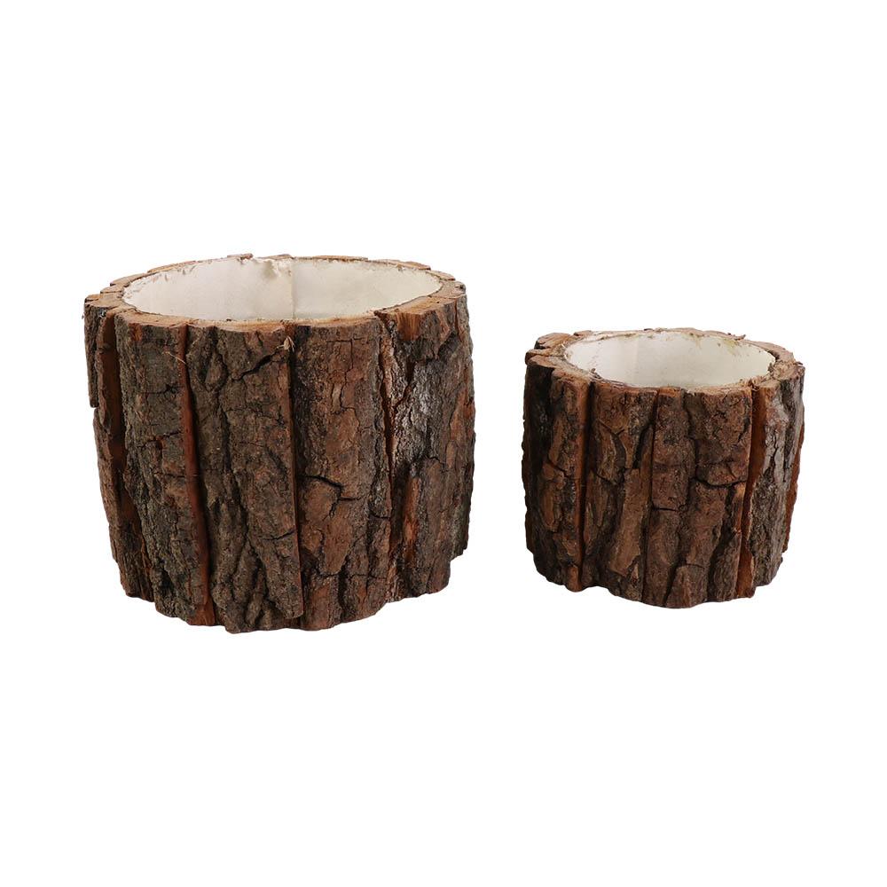 Stationery Storage Desktop Organizer Multifunctional Stationery Box Wooden Bark Pen Holder  Student