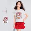 Girls' Sweet Cartoon Print Short Sleeve T-Shirt