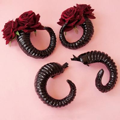 Mollette per capelli in corno da diavolo Cosplay Forcina per capelli con corna di pecora Decorare la festa di Halloween