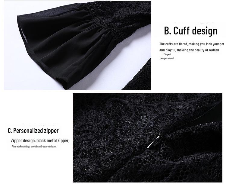 Non-Returnable Embroidered European & American Palace Style Lace Dress, Hip-Wrapped Design, Plus Size Women's Elegant Skirt