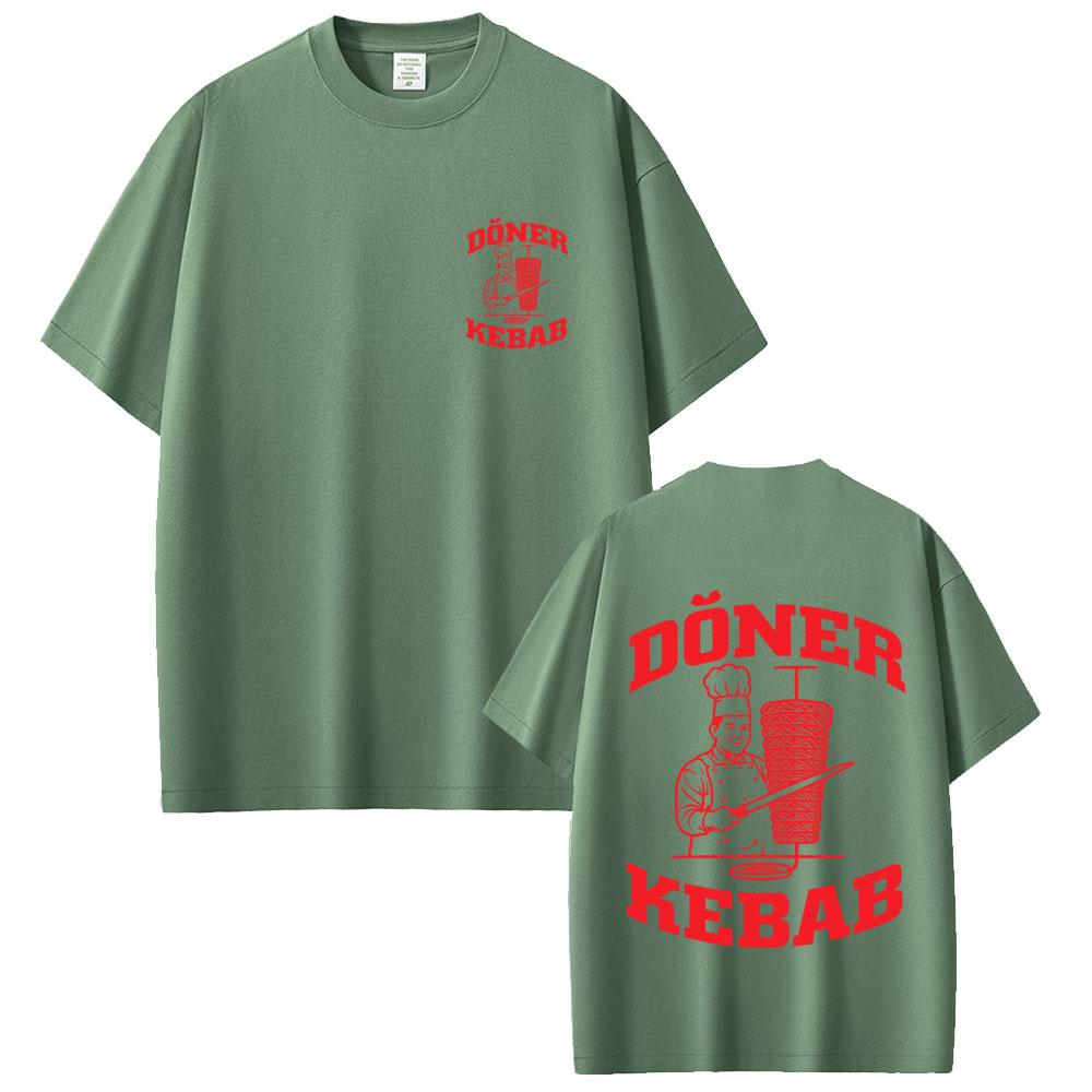 Döner Kebab Lustiges Grafik-T-Shirt Herren Damen Gothic Harajuku Sommer Streetwear Herren Reines Baumwoll Oversized Kurzarm T-Shirts