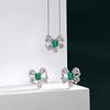 Gica Gema Emerald Necklaces With High Carbon Diamond 925 Sterling Silver 5*7mm Pendant Unique Design Romantic Fine Jewelry Wedding Party Gifts