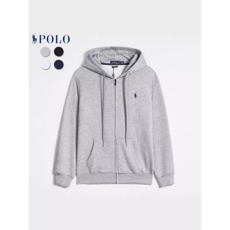 2025 Vielseitiger Herren-Polo-Hoodie in Unifarben mit kleinem Pferde-Logo, Reißverschluss + Pullover-Stile