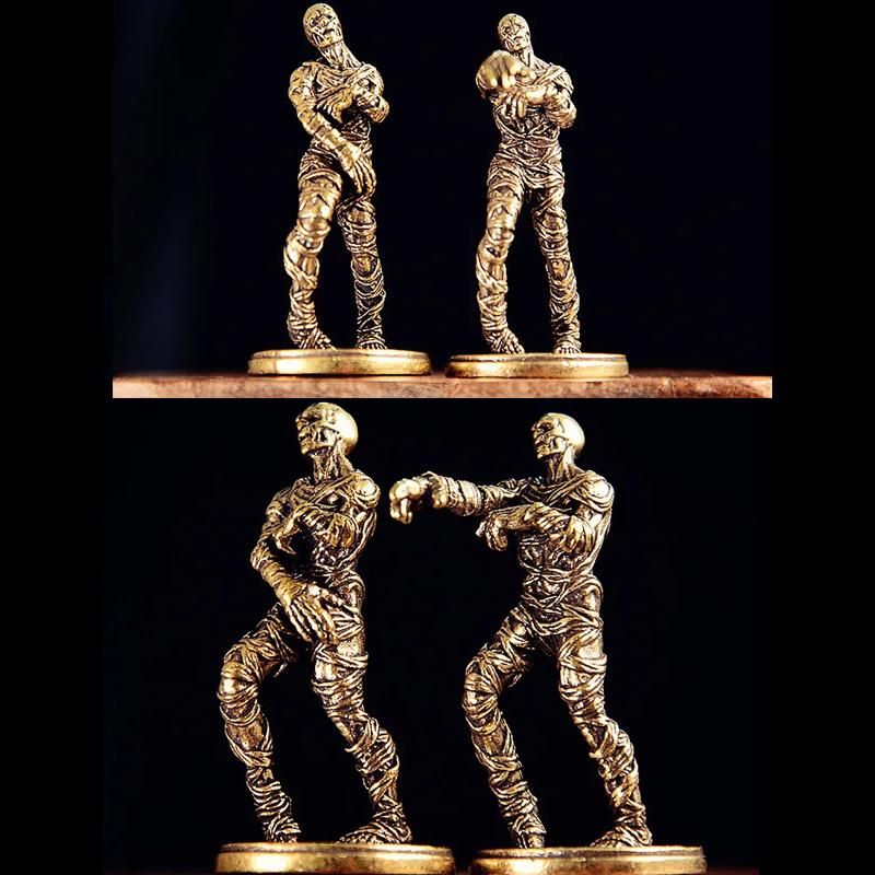 copper Solid Death Zombies Small Statue Vintage Characters Miniatures Figurines Desktop Decorations Crafts Home Decors Ornaments