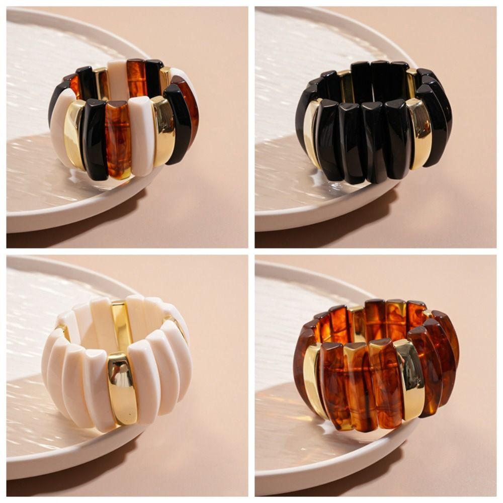 Wide Acrylic Bangle Bohemian Retro Hand Ring Fashion Exaggerated Bracelet  Decoration