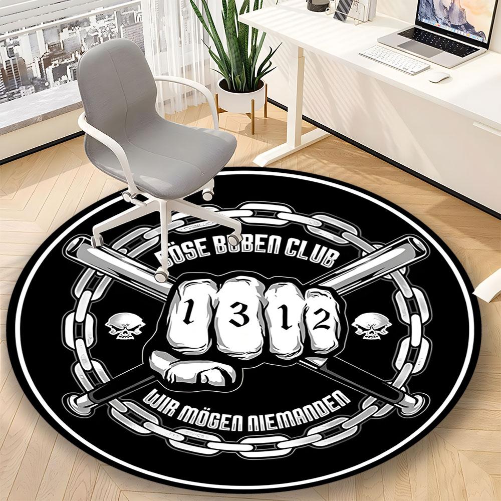 Böhse Onkelz Band Themed Round Carpet– Non-Slip Round Floor Mat – Indoor Home Decor Rug