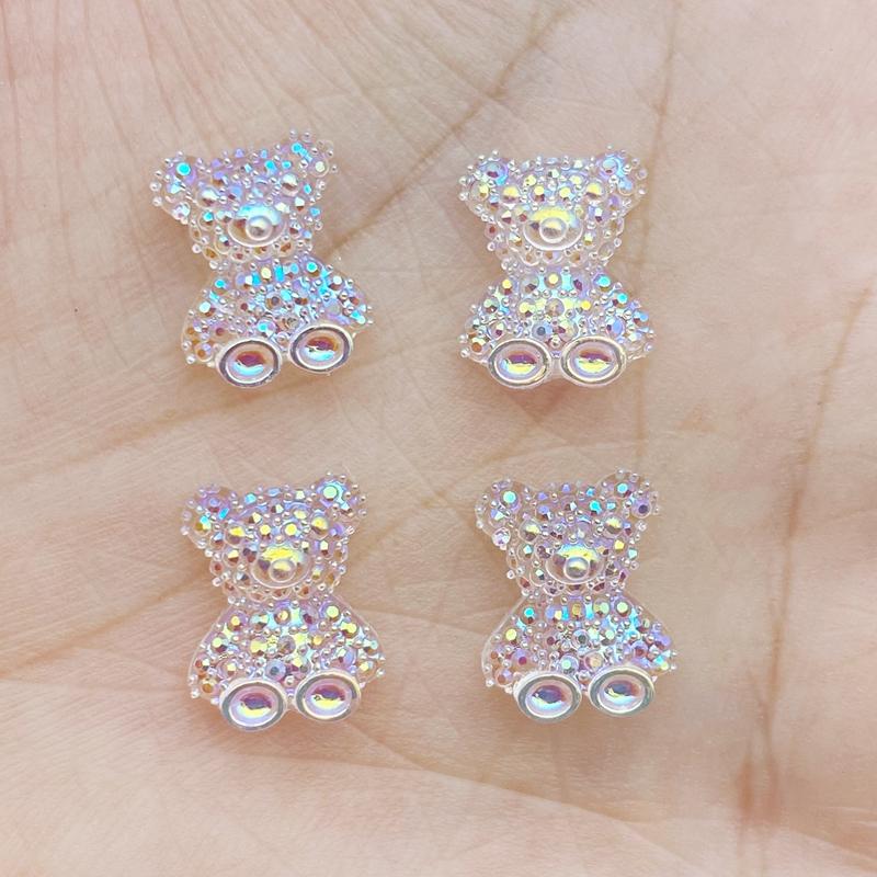 50Pcs New Cute Mini Shiny Little Bear Flat Back Resin Cabochons Scrapbooking DIY Jewelry Craft Decoration Accessories