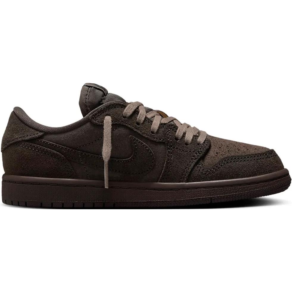 Travis Scott x Air Jordan 1 Retro Low OG SP PS Velvet Brown Kinder-Sneaker Dunkel-Mokka Schwarz DO5442-202