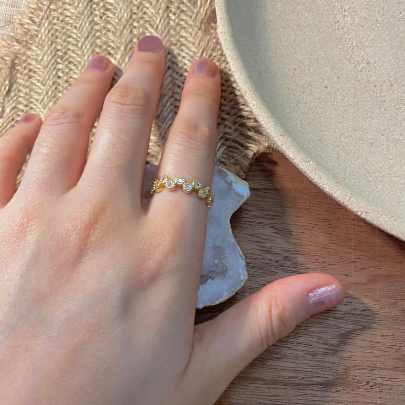 Einzigartiger Verstellbarer Kupferring Für Damen Mit Stilvollem Geometrischem Design Für Sommer 2024